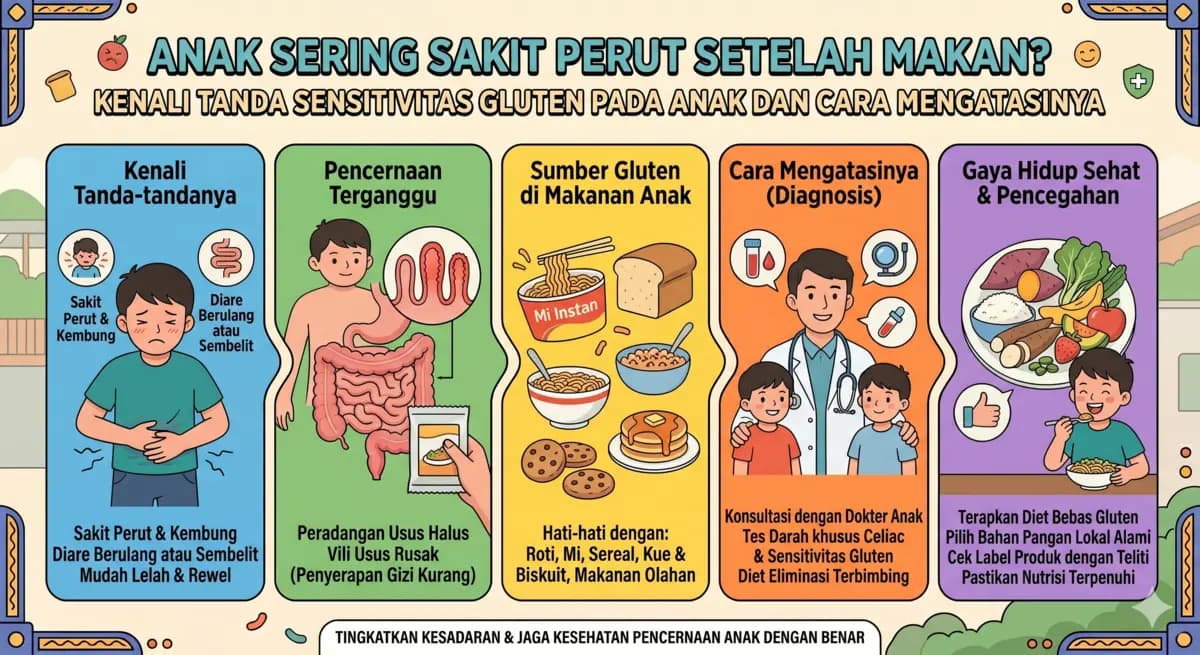 Anak Sering Sakit Perut Setelah Makan? Kenali Tanda Sensitivitas Gluten pada Anak dan Cara Mengatasinya