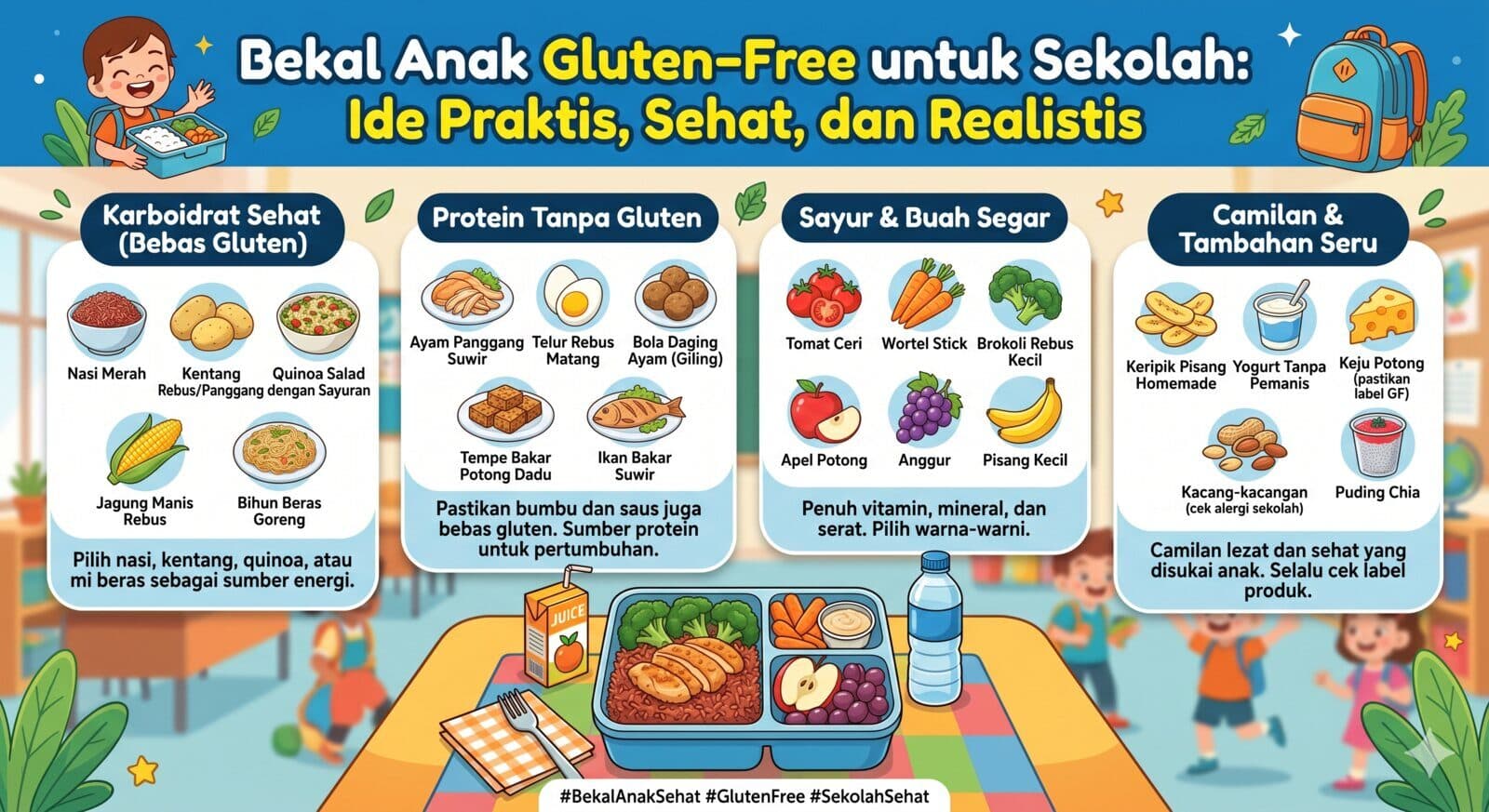 Bekal Anak Gluten-Free untuk Sekolah: Ide Praktis, Sehat, dan Realistis untuk pembaca Indonesia dari Teteh Geulish