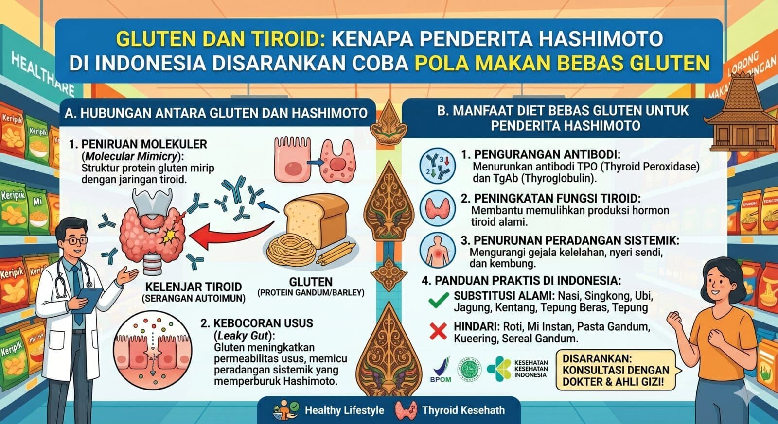 Gluten dan Tiroid: Kenapa Penderita Hashimoto di Indonesia Disarankan Coba Pola Makan Bebas Gluten