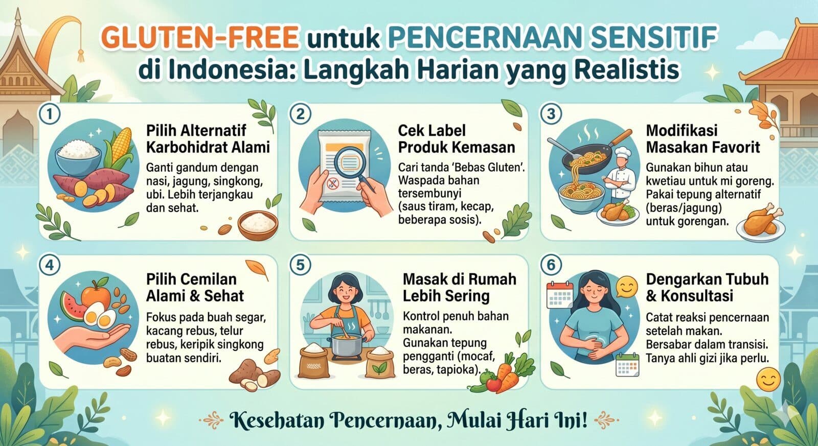 Gluten-Free untuk Pencernaan Sensitif di Indonesia: Langkah Harian yang Realistis untuk pembaca Indonesia dari Teteh Geulish