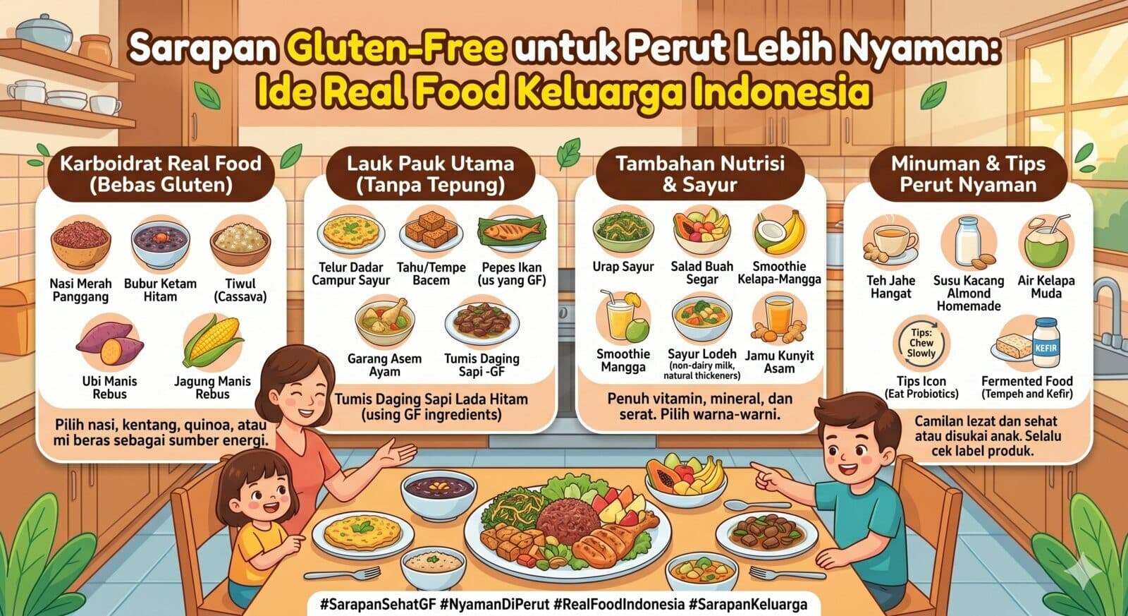 Sarapan Gluten-Free untuk Perut Lebih Nyaman: Ide Real Food Keluarga Indonesia untuk pembaca Indonesia dari Teteh Geulish