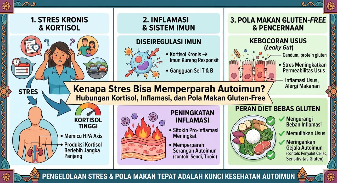 Kenapa Stres Bisa Memperparah Autoimun? Hubungan Kortisol, Inflamasi, dan Pola Makan Gluten-Free