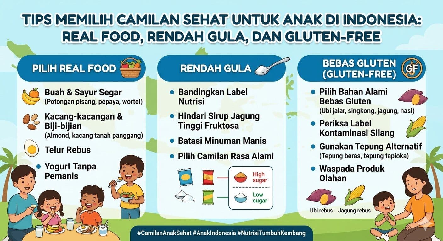 Tips Memilih Camilan Sehat untuk Anak di Indonesia: Real Food, Rendah Gula, dan Gluten-Free untuk pembaca Indonesia dari Teteh Geulish